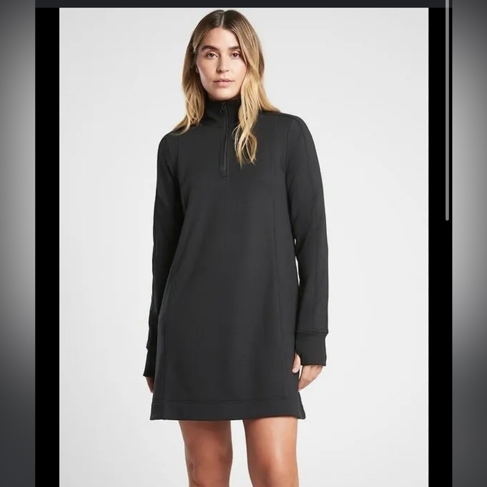 Athleta West Town‎ dress black quarter zip size Small Tall